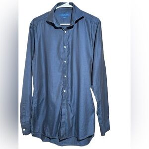 Vince Camuto Button up Dress Shirt Blue - Size 15.5 Slim Fit - Shimmer to Fabric